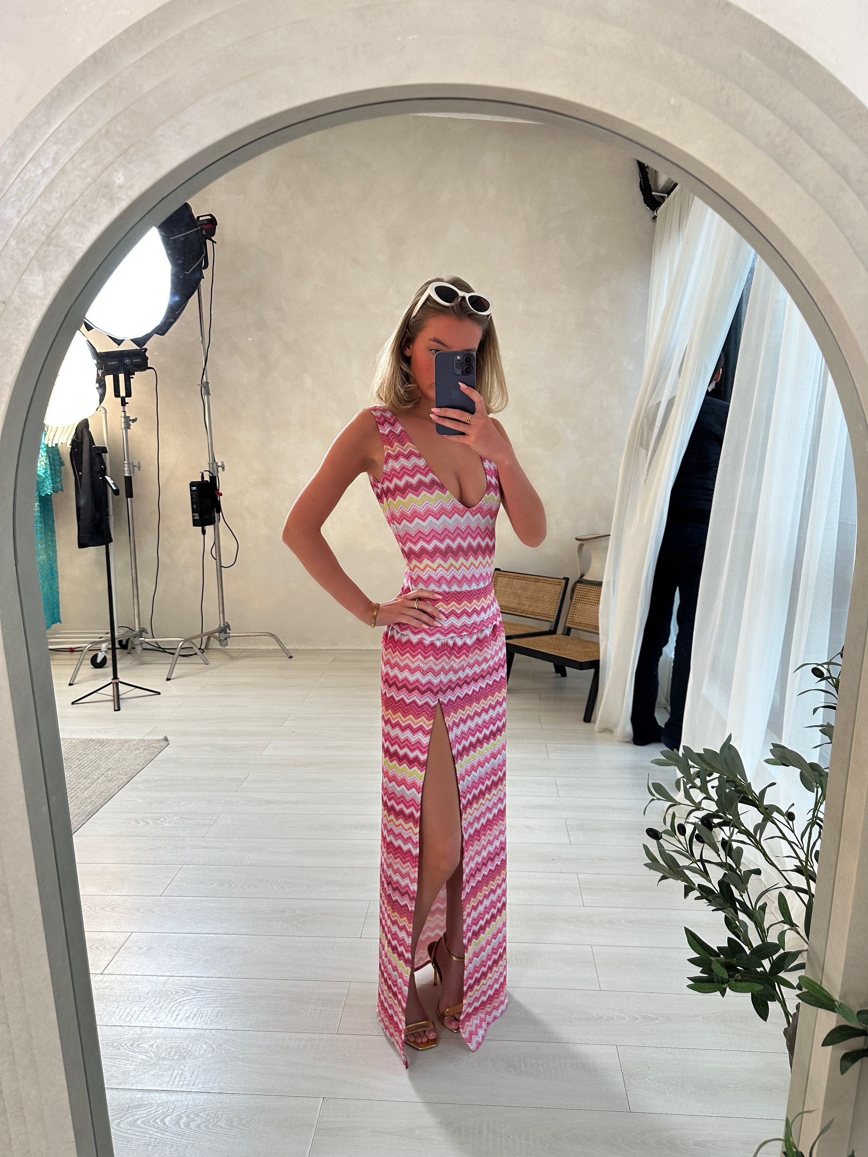 The Pink ZigZag Shimmer Skirt