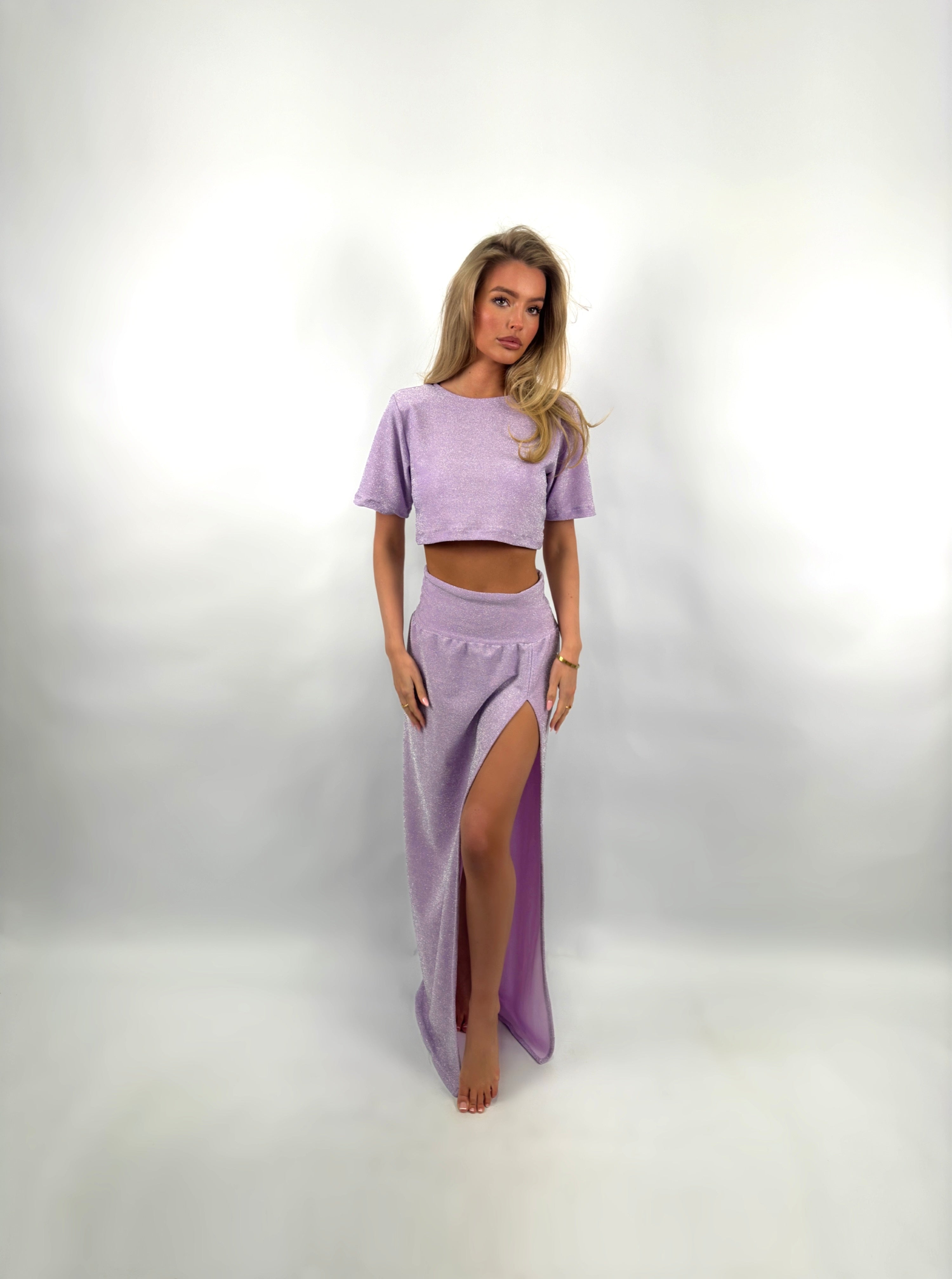 The Lilac Shimmer Top & Skirt