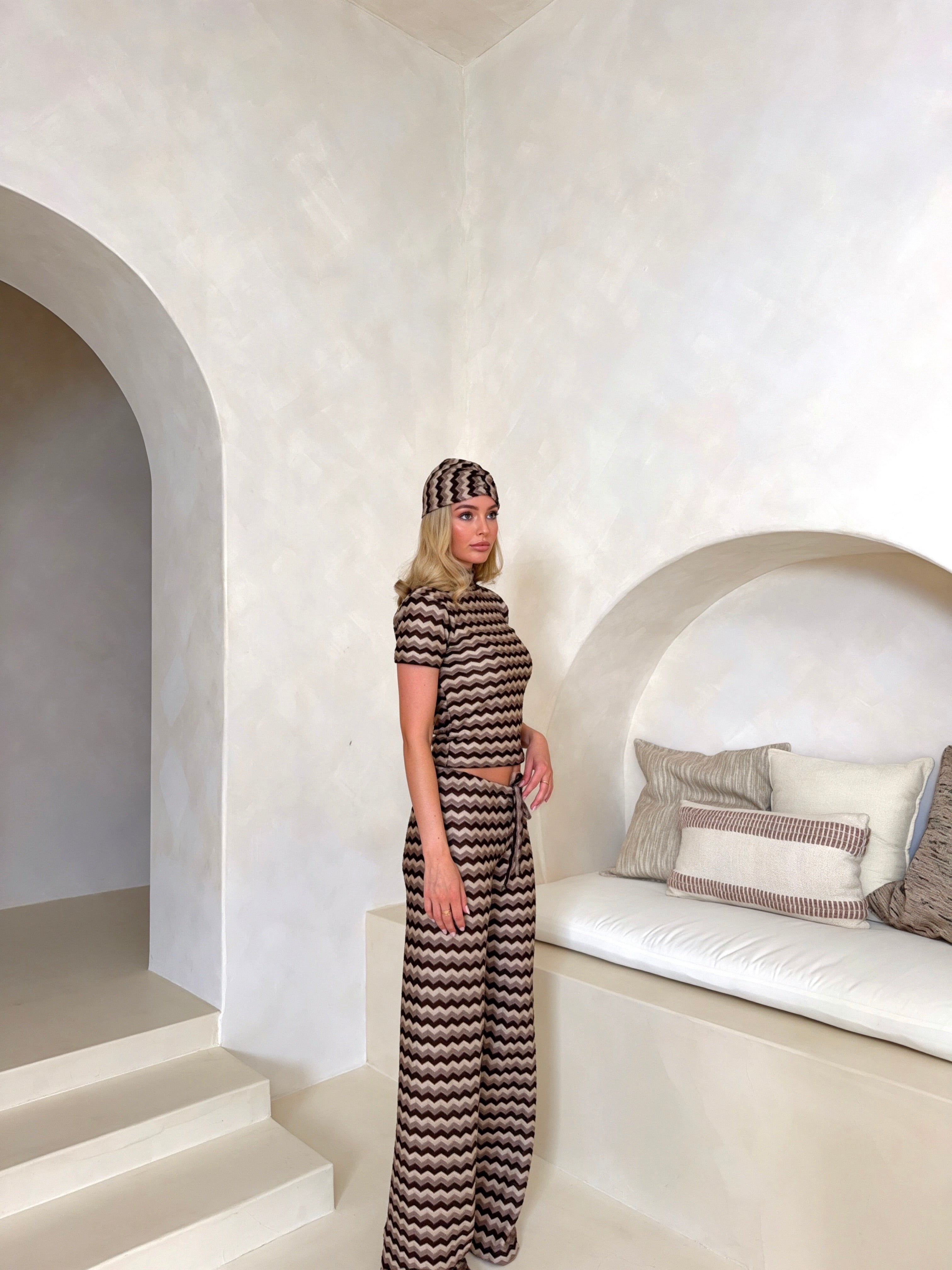 The Brown Zig Zag Knit trousers