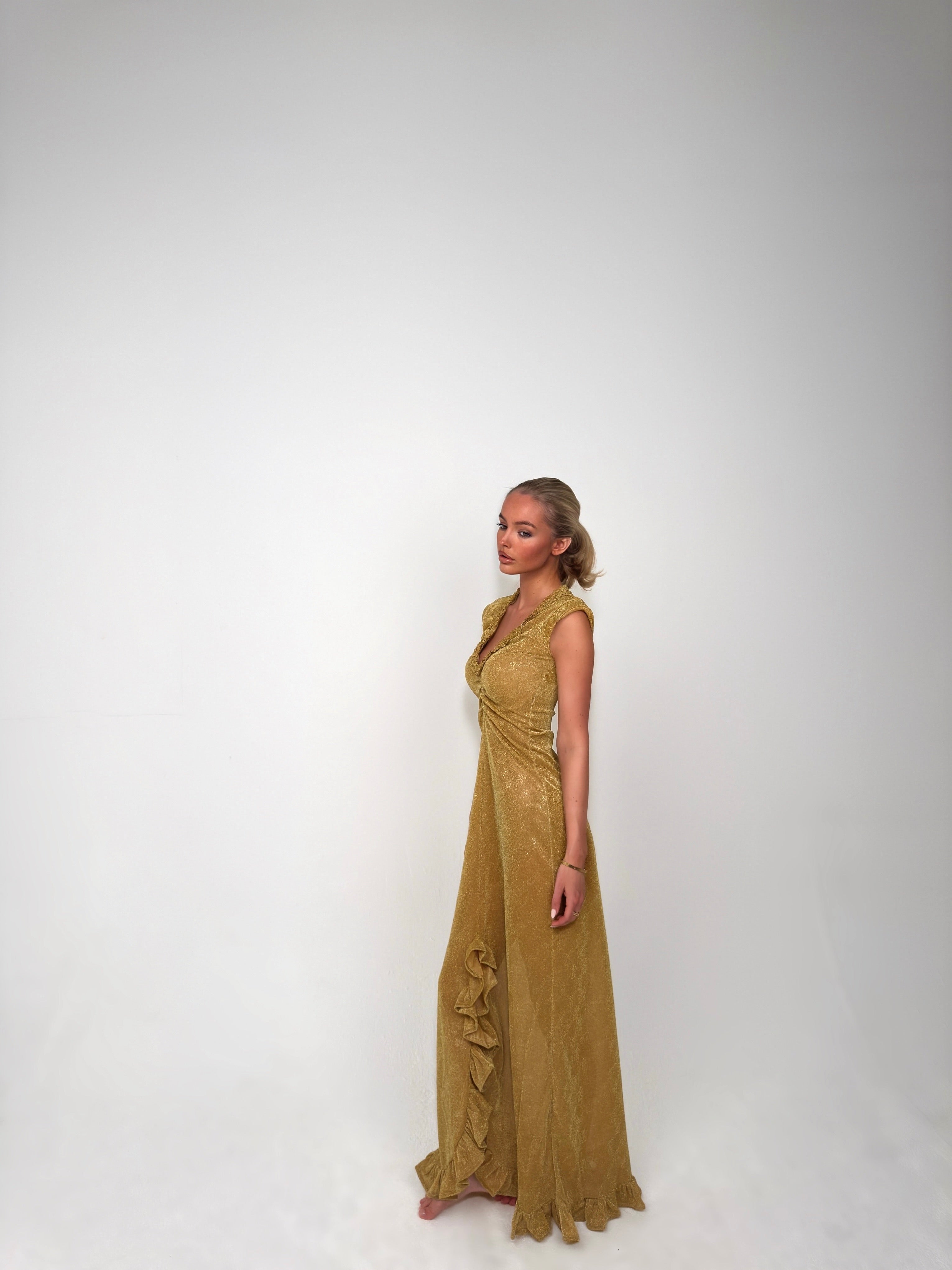 The Gold Shimmer Flow Dress