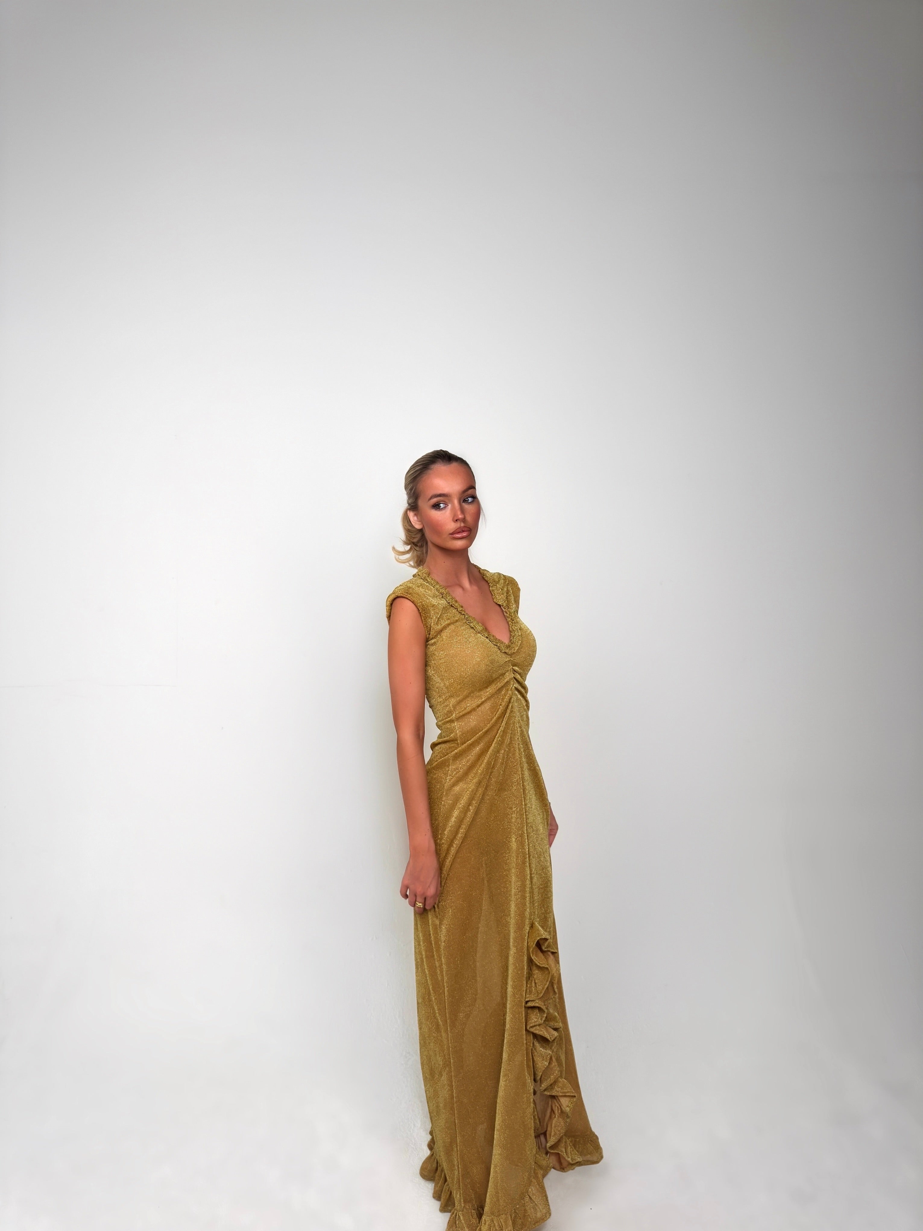 The Gold Shimmer Flow Dress