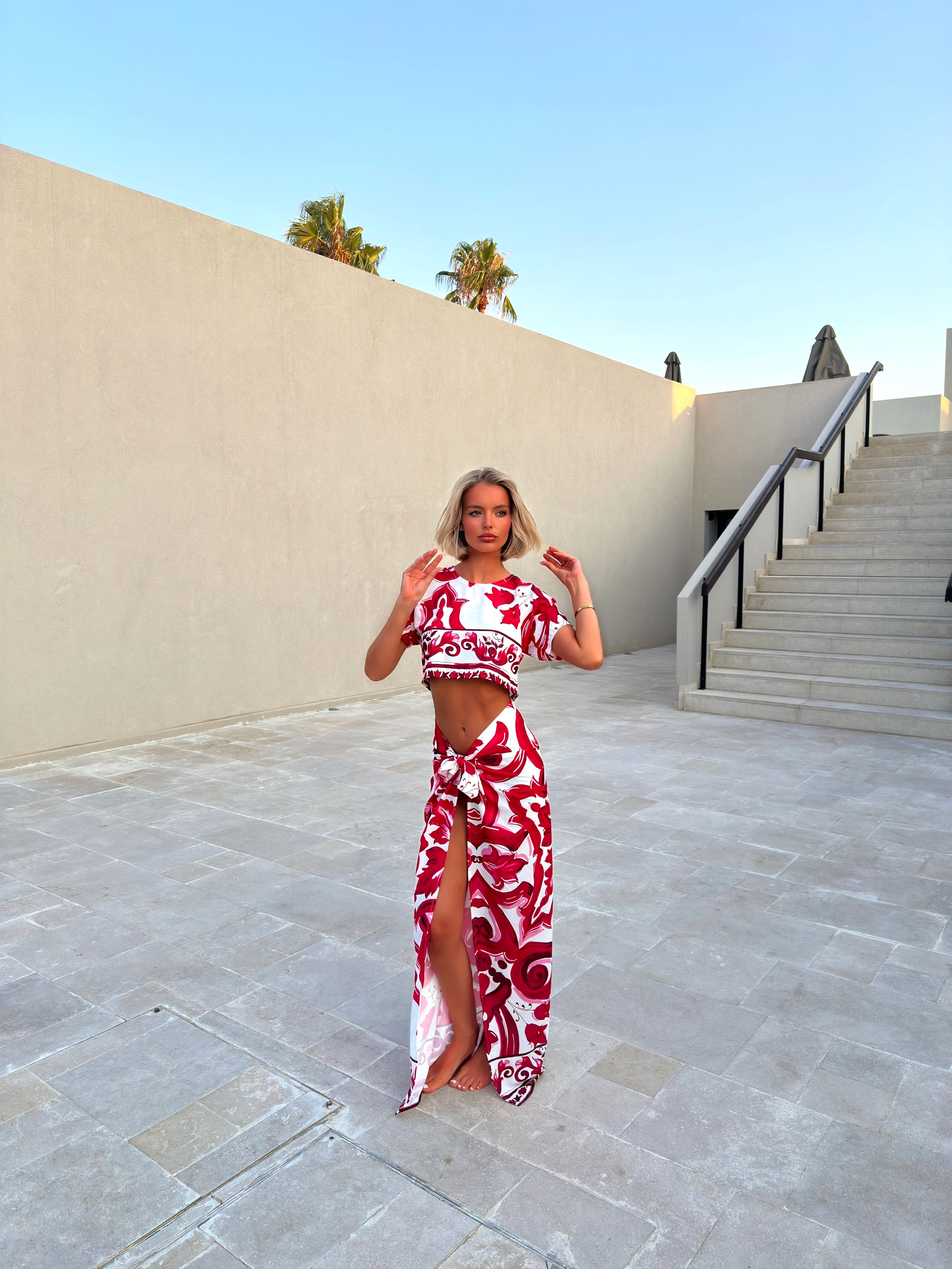 The Fuchsia Pink Italy Skirt Co Ord