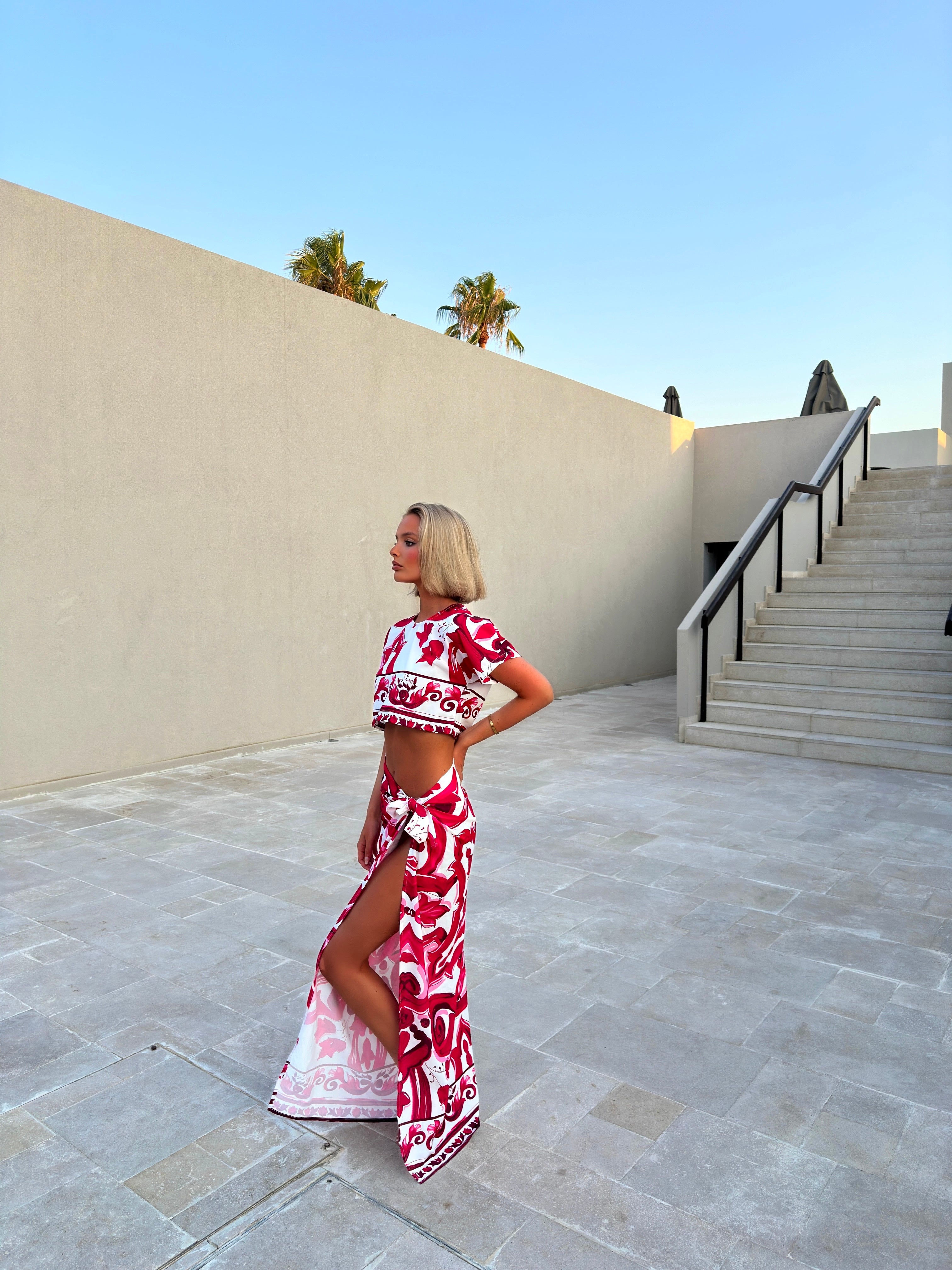 The Fuchsia Pink Italy Skirt Co Ord