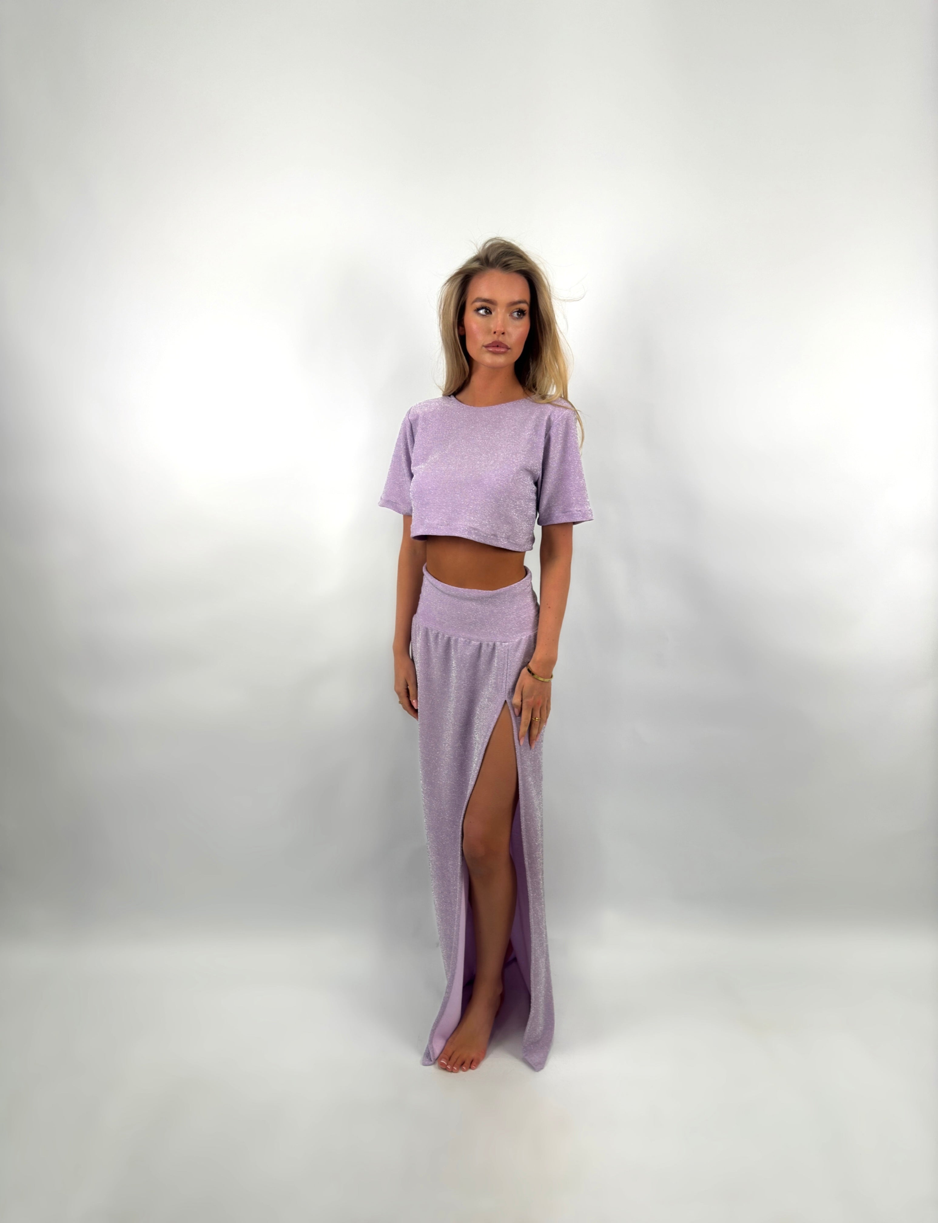 The Lilac Shimmer Top & Skirt