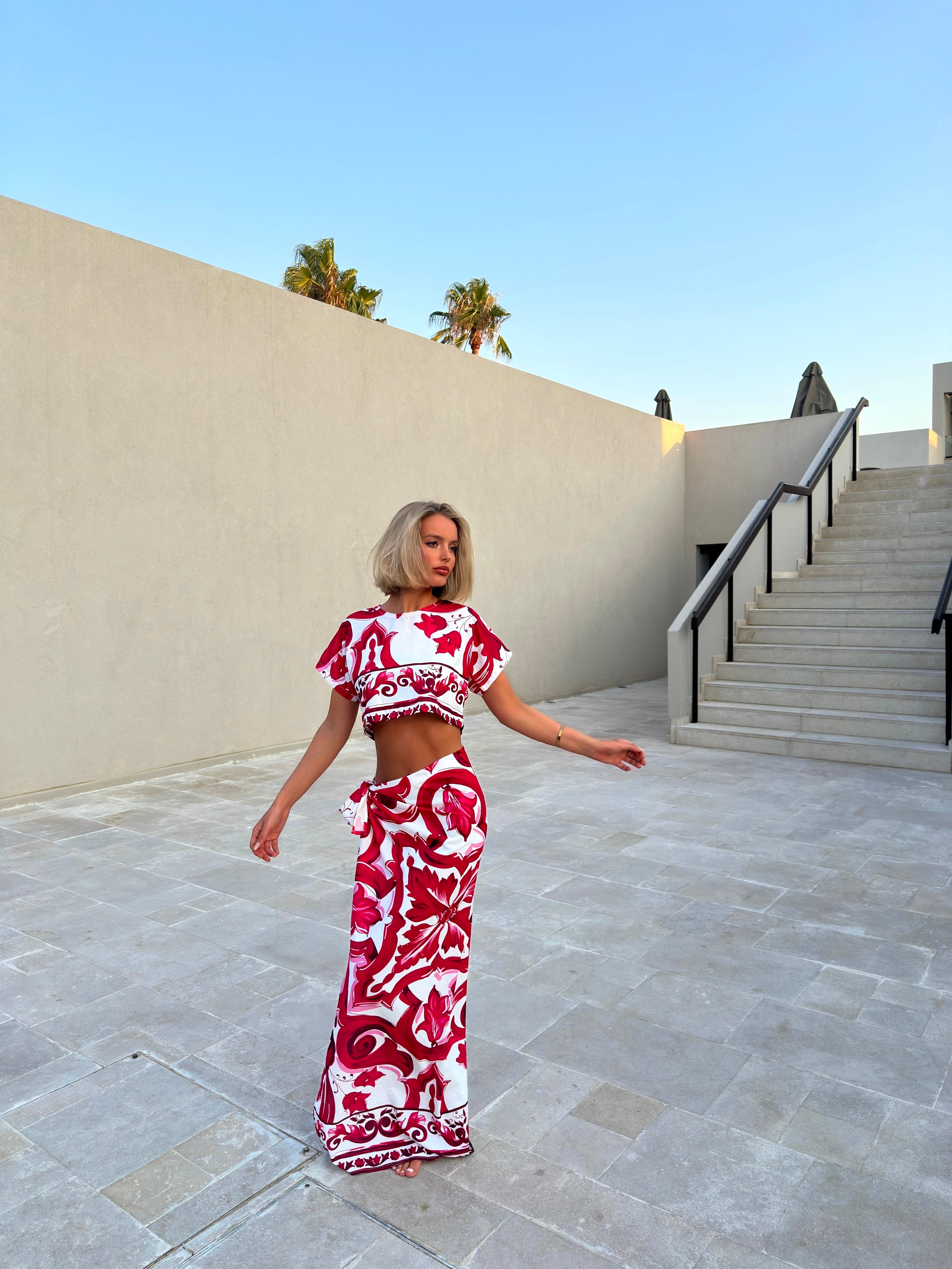 The Fuchsia Pink Italy Skirt Co Ord